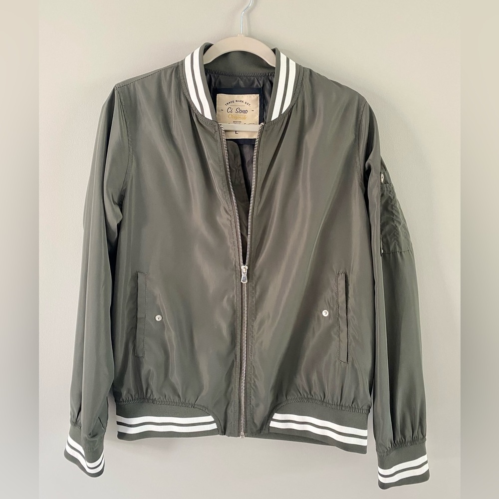 Grey/Green Bomber Jacket